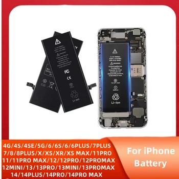 Для iPhone 5S 5 6S 6 7 8 Plus X SE SE2 XR XS 11 12 13 Mini Pro Max Замена Аккумулятора Телефона Bateria 4 4S 7 Инструментов
