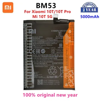 Xiao mi 100% Оригинальный Аккумулятор BM53 5000 мАч Для Xiaomi 10T/10T Pro/Mi 10T 5G Запасные батареи для телефонов