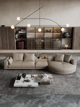 Индивидуальный итальянский минималистский диван Итальянская роскошная вилла Grand в большой гостиной современный роскошный кожаный диван