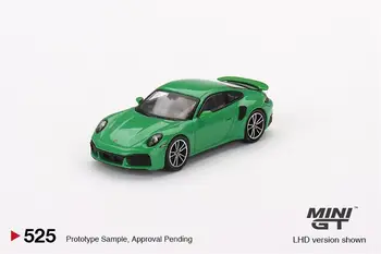 MINI GT 1:64 911 Turbo S Python Green LHD, коллекция миниатюрных моделей автомобилей, отлитых под давлением