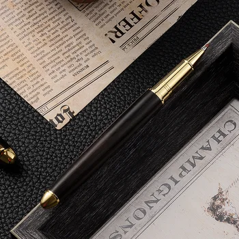 Новая Классическая модная гелевая ручка из натурального сандалового дерева, креативный подарок, ручка для подписи из цельного дерева, школьные принадлежности, канцелярский сувенир
