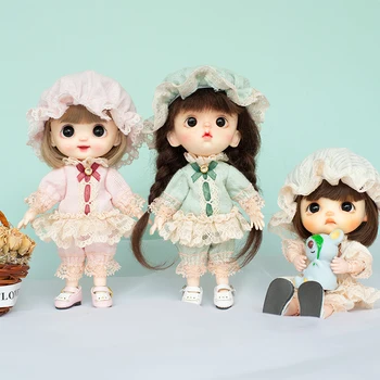 Детская одежда для кукол Kawaii Ob11 в европейском стиле с кружевным костюмом в стиле ретро для Ob11, Molly, Gsc, 1/12 Bjd, Body9, Ymy, Ddf Obitsu 11