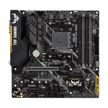 Материнская плата ASUS TUF B450M-PLUS GAMING AMD B450 mATX gaming со светодиодной подсветкой Aura Sync RGB, поддержкой DDR4 3466 МГц, 32 Гбит/с M.2