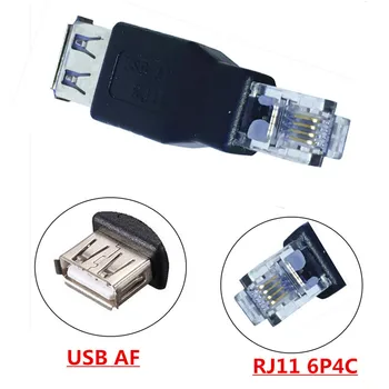 Разъем адаптера USB Rj11 USB2.0 Женский к Rj11 6P4C штекерный разъем Адаптера USB-кабель для удлинения телефонного разъема Rj11 6P4C Адаптер