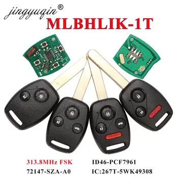 дистанционный автомобильный ключ jingyuqin для MLBHLIK-1T 313 МГц/313,8 МГц для Honda CRV Accord 2008-2012 с чипом ID46 PCF7961 IC: 267T-5WK49308 