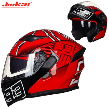 ТОЧКА JIEKAI JK902 Откидной Мотоциклетный Шлем, двойной Объектив Для мотоцикла, Шлем для мотокросса, скутера, Черный, Белый, Красный, M, L, XL, 2XL