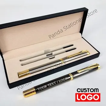 Металлическая шариковая ручка, ручка для подписи, лазерная гравировка, Пользовательский логотип, Текстовая гравировка, Подарочная ручка, высококачественная коммерческая рекламная ручка