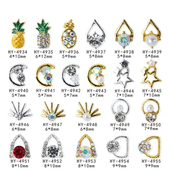 Новые украшения для дизайна ногтей, капающее масло, Ананас, бриллиант для ногтей, Изысканная Звезда, Луна, легкий сплав, алмазные инструменты для ногтей