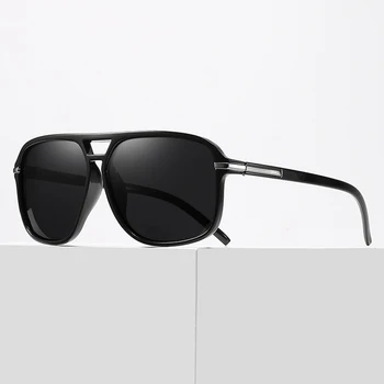 Классические Негабаритные Поляризованные мужские Солнцезащитные очки Модные Большие Пластиковые Мужские Солнцезащитные очки Винтажные Унисекс для вождения UV400