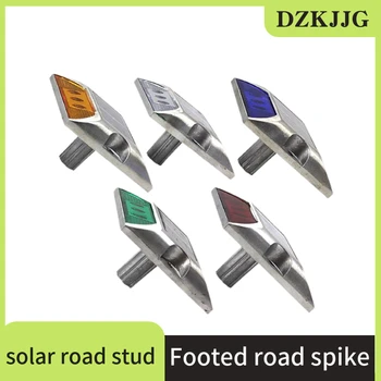 Двухсторонние литые алюминиевые дорожные шпильки на солнечных батареях с ручками, светоотражающие дорожные шпильки с ножками, выступающие дорожные знаки, дорога