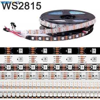 1 м 2 м 3 м 5 м WS2815 (обновлено WS2812B WS2813) Светодиодная лента RGB С индивидуальным адресом светодиодных ламп с двойным сигналом 30/60/144 светодиодов/м DC12V