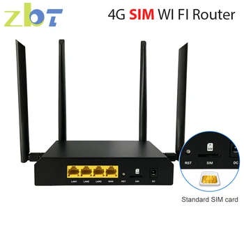 ZBT Wi Fi Маршрутизатор с 4g Модемом SIM-карта 300 Мбит/с Большой Дальности Действия 3 * LAN 2,4 g 4 ГГц Интернет-Антенна Wi-Fi Беспроводной Lte Roteador