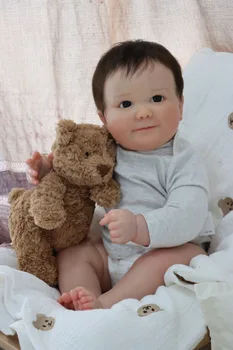 Новая реалистичная кукла Реборн 60 см Силиконовая кукла в комплекте JUNE AWAKE Ручной работы 3D-скины Милое личико малыша Оригинальные Реалистичные дети