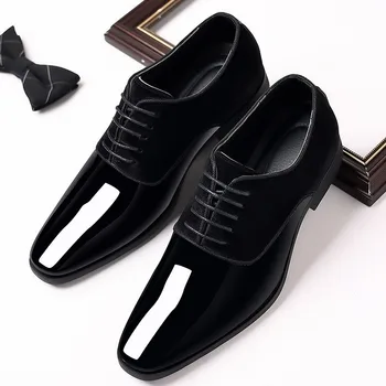 Мужская официальная деловая кожаная обувь высокого класса, трендовые мужские тонкие туфли с острым носком в британском стиле для свадебной вечеринки, обувь жениха M318
