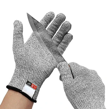 1 Пара высокопрочных перчаток для защиты от порезов, Рабочие Кухонные Защитные Перчатки, устойчивые к порезам, Уровень 5 HPPE, Устойчивые к порезам, устойчивые к ударам