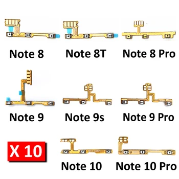 10 шт. Кнопка Регулировки громкости Питания Гибкий Кабель Лента Для Xiaomi Redmi 8 8A 9 Note 8 8T 9 9S 9A/Mi 10 lite Note 10 Pro Mi 10T