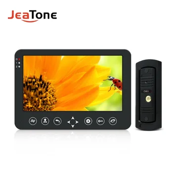 Видеодомофон Jeatone 1200TVL для дома 10-дюймовая Проводная система видеодомофона с водонепроницаемой камерой дверного звонка и ночным видением