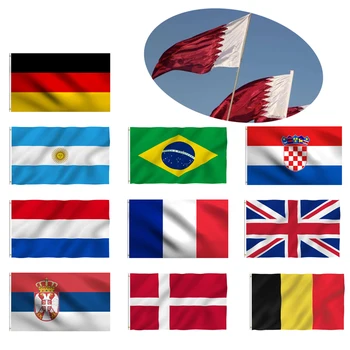 32 Изделия для вентиляторов с национальным флагом Мировые поставки топлива Футбольная команда с национальным флагом Испанский флаг Французский флаг 90 см x 150 см