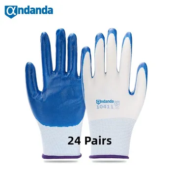 Рабочие перчатки Andanda, нитриловые перчатки с погружением ладони в механический ремонт, износостойкие защитные перчатки для защиты