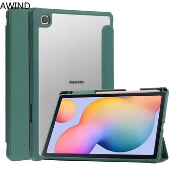 Для Samsung Galaxy Tab S6 Lite 10,4 2020/2022 Чехол для планшета Кожаный трехстворчатый Ультратонкий Защитный Чехол для Tab S7/S8 11 дюймов