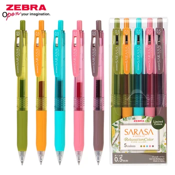 5 Цветов/Комплект Гелевой ручки ZEBRA SARASA Relaxed Color Limited JJ15 Студенты Используют Цветную Водяную Ручку Типа Пресса 0,5 мм Для Рисования Вручную.